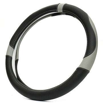 Universal 38cm Anti-Slip 4 Colors Sport Leather Car Steering Wheel Covers  (COLOR.: BLACKGRAY)