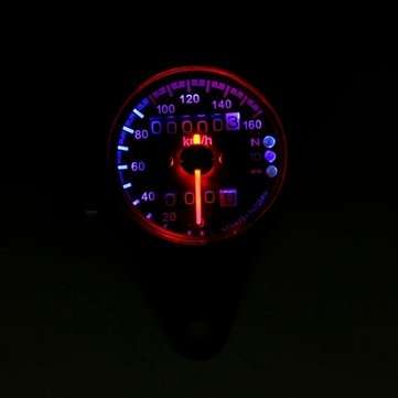 Universal Motorcycle Dual LED Backlight Signal Odometer Mileage Speedometer Gauge