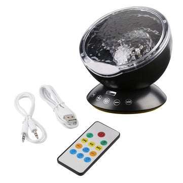 Ocean Wave Starry Sky Aurora LED Night Light Projector Luminaria Novelty Lamp USB... (COLOR.: BLACK)