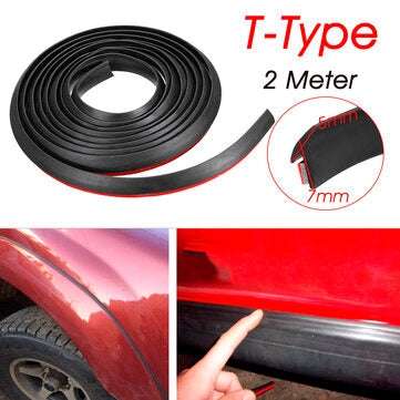 Universal 2M Black Rubber Seal Car Door Edge Guard Molding Trim Protectors Strip (COLOR: BLACK)