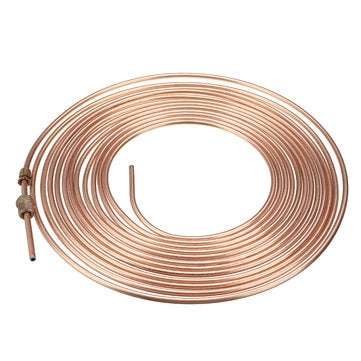 Universal 25Ft Copper Nickel Brake Line Tubing Kit 3/16" OD with 15Pcs Nuts
