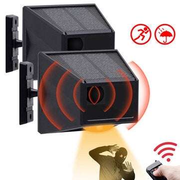Solar Alarm Strobe Light Animal Repellent Flashing 8 LEDs Light Motion Sensor Security Alarm System