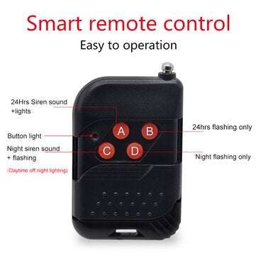 Solar Alarm Strobe Light Animal Repellent Flashing 8 LEDs Light Motion Sensor Security Alarm System