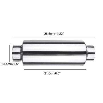 Universal Exhaust Muffler Resonator 304 Stainless Steel 2.5 Inch Inelt 2.5 Inch Outlet