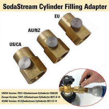 SodaStream Cylinder Refill Adapter + Bleed Valve + W21.8-14 /US CGA320 Connector (SIZE: 2#)