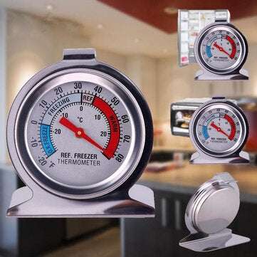 Refrigerator Freezer Thermometer Stainless Steel Dial Dail Type Fridge Temperature Warehouse Superma