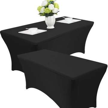 Tablecloth High elasticity Simple Design Smooth Tidy Decoration Desk Cover Desk c... (COLOR.: WHITE)