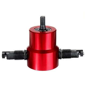 Red YT-160A Double Head Sheet Metal Nibbler Cutter Drill Attachment Metal Sheet Cutter for Electric
