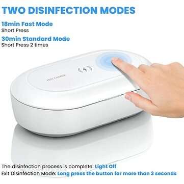 Portable UV Sanitizer Box UV Sanitizer Wireless Charger Phone Cleaner Disinfection Box for Phone Bru