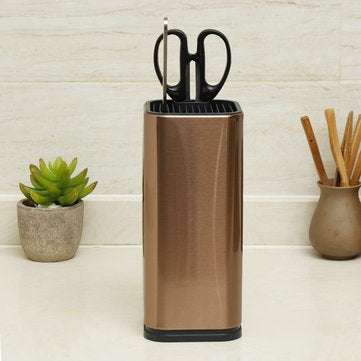 Stainless Steel Block Kitchen Cookware Cutlery Storage Rack Organizer Holder