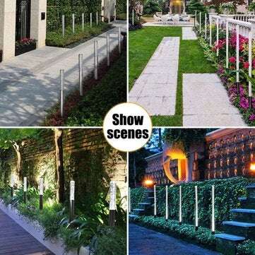 Solar Garden Lights Outdoor 8 Pcs LED Solar Tube Lights Acrylic Bubble Light Waterproof RGB Color Ch