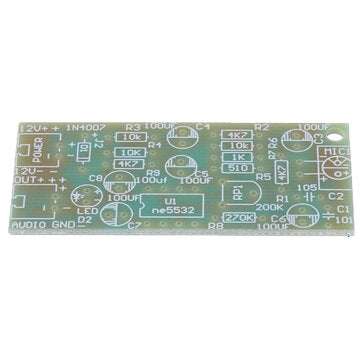 Microphone Pickup Audio Microphone Amplifier Module DIY Kit Dual Track Output Gain Adjustable DC 12V