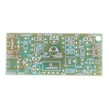Microphone Pickup Audio Microphone Amplifier Module DIY Kit Dual Track Output Gain Adjustable DC 12V