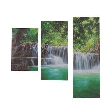 Rimless Landscapes Green Waterfalls High Definition Spray Paintings For Room Decorations