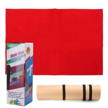 Portable Roll Up Puzzle Mat Pad Blankets Storage Felt Mat Fits Up to 1500 Pieces Pu... (COLOR.: RED)