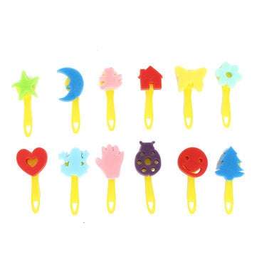 Painting Creative Graffiti Stamp Drawing Children Sponge Brush Flower Kids Toys