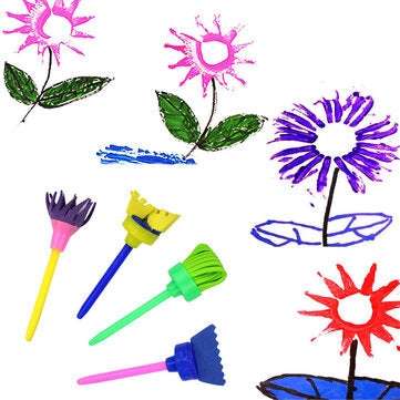 Painting Creative Graffiti Stamp Drawing Children Sponge Brush Flower Kids Toys