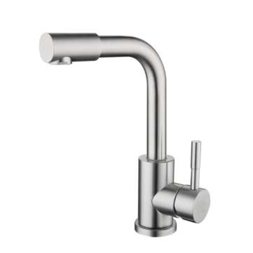Stainless Steel Bathroom Basin Faucet 360 Rotate Single Handle Single Hole Lead Free Hot And Cold