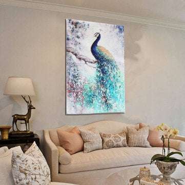 Peacock HD Unframed Canvas Print Peacock Art Paintings Picture Wall Home Decor
