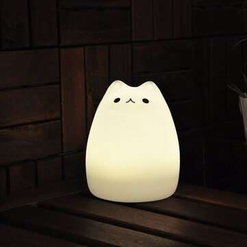 Rechargeable Color Changeable Silicone LED Sensitive Tap Control Night Light for Home