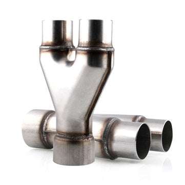 Universal Stainless Steel Exhaust Y-Pipe Piece Adapter 2.25" Single & 2.25" Dual