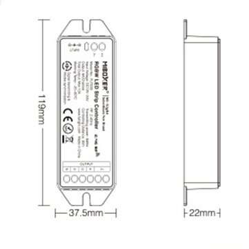 MiBOXER FUT038 (Upgraded) RGBW LED Strip Controller DC12V-24V Compatible with APP/RF Remote/Third Pa