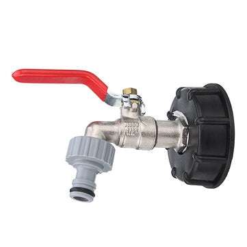 TMOK S60x6 IBC Faucet Tank Drain Adapter to Brass Garden Tap with 1/2`` Nozzle Hose Thread Outlet Ta