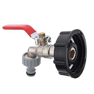 TMOK S60x6 IBC Faucet Tank Drain Adapter to Brass Garden Tap with 1/2`` Nozzle Hose Thread Outlet Ta