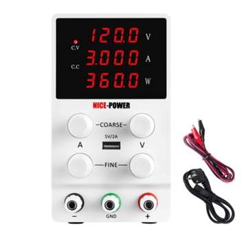 NICE-POWER SPS1203 120V 3A Lab Bench DC Power Supply Digital Swit... (VOLTAGE: 220V | COLOR.: WHITE)