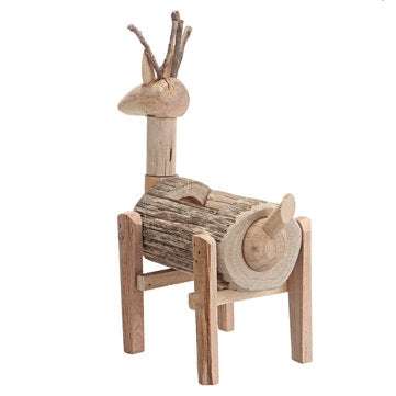 Mini Wooden Potted Plant Deer Shaped Home Furnishing Flower Pots Living Room Office Desktop Plant Or