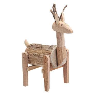 Mini Wooden Potted Plant Deer Shaped Home Furnishing Flower Pots Living Room Office Desktop Plant Or