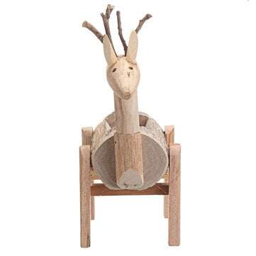 Mini Wooden Potted Plant Deer Shaped Home Furnishing Flower Pots Living Room Office Desktop Plant Or