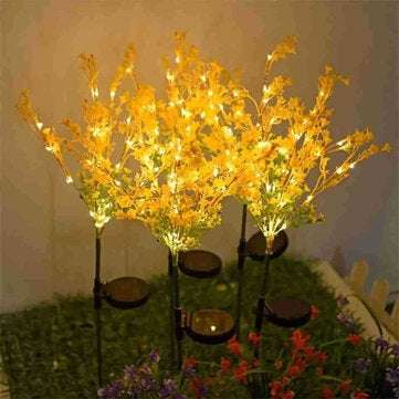 Outdoor Solar Powered LED Canola Flowers Lawn Light Waterproof Garden Lamp Home Decoration