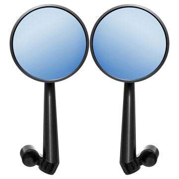Pair Aluminum Alloy Motorcycle Scooter Handlebar Rearview Side Blue Mirrors (COLOR.: BLACK)
