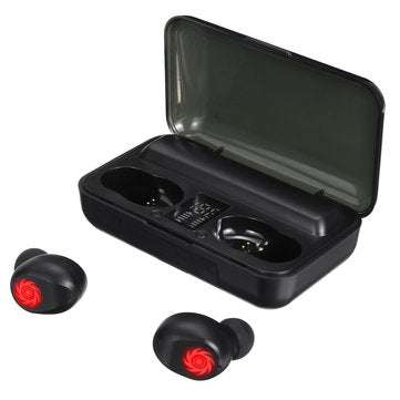 Mini Wireless bluetooth 5.0 TWS Earphone Digital Display Sports Headphones with Mic Charging Case