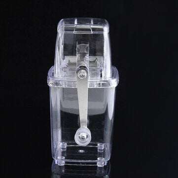 Portable Manual Ice Shaver Block Shaving Machine Crusher Snow Ice Cone Maker Transparent