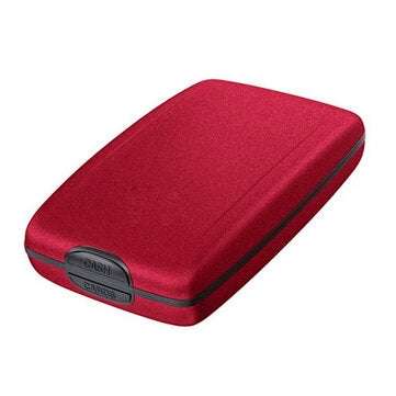 Metal RFID Card Holder Anti-Theft Hanging Credit Card Bag Metal Business Credit Car... (COLOR.: RED)