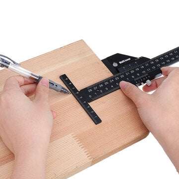Multifunction Woodworking Scriber Gauge Aluminum Steel Measuring Marking Framing Ruler Tool for Carp