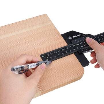 Multifunction Woodworking Scriber Gauge Aluminum Steel Measuring Marking Framing Ruler Tool for Carp