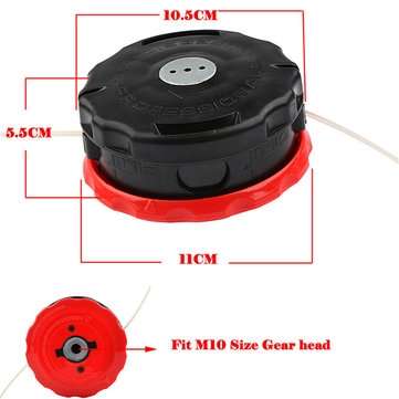 Red Garden Lawnmower Trimmer Head M10 Arbor Size Speed Feed Line Head For Husqvarna Echo Stihl