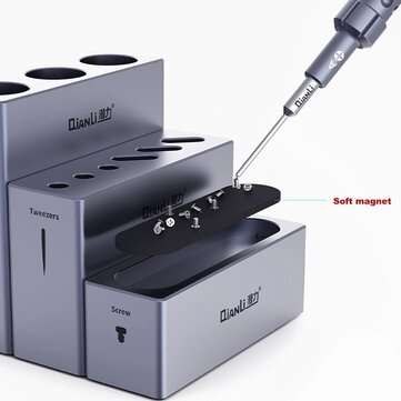 QIANLI iCube Aluminium Alloy Storage Box Screwdrivers Tweezers Screw Magnetic Storage Rack Multi-fun