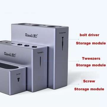 QIANLI iCube Aluminium Alloy Storage Box Screwdrivers Tweezers Screw Magnetic Storage Rack Multi-fun