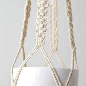 Macrame Flower Pot Planter Holder Basket Hanging Rope with Beads for Home Indoor Outdoor Decorations