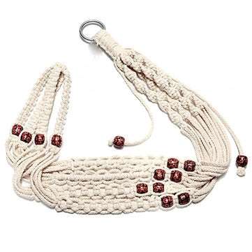 Macrame Flower Pot Planter Holder Basket Hanging Rope with Beads for Home Indoor Outdoor Decorations
