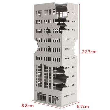 Scale 1/144 White Battle Corner Ruined Building Model Building For Home Decoration