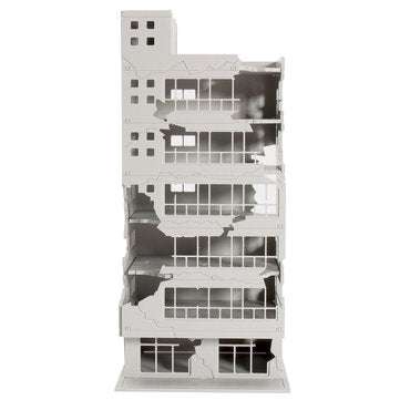 Scale 1/144 White Battle Corner Ruined Building Model Building For Home Decoration