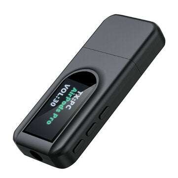 T1 2 in 1 Bluetooth 5.0 Adapter USB AUX Wireless Audio Receiver Transmitter with Display Screen