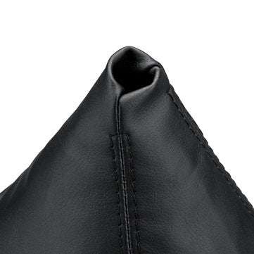 PU Leather Gear Stick Shift Knob Cover Gaiter Boot Sleeve Black For BMW 3 Series E46