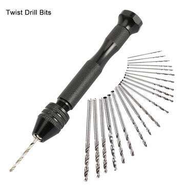 Mini Tiny Microo HSS TwIist Drill Bits Set 0.3-1.6mm Hand DIY Model Craft Tool Kit
