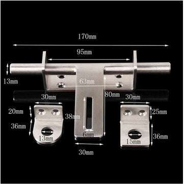 Sliding Bolt Gate Latch Door Thickened 304 Stainless Steel Barrel Bolt Door Latch Door Hasp with Pad